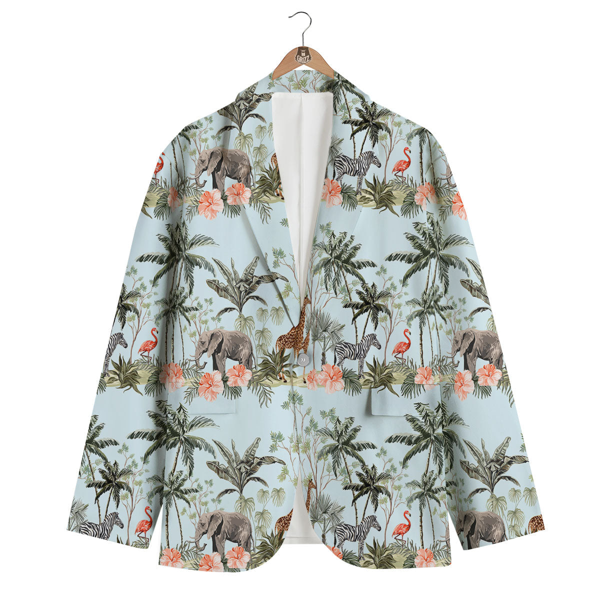 Giraffe Tropical Zebra Print Pattern Men's Blazer-grizzshop
