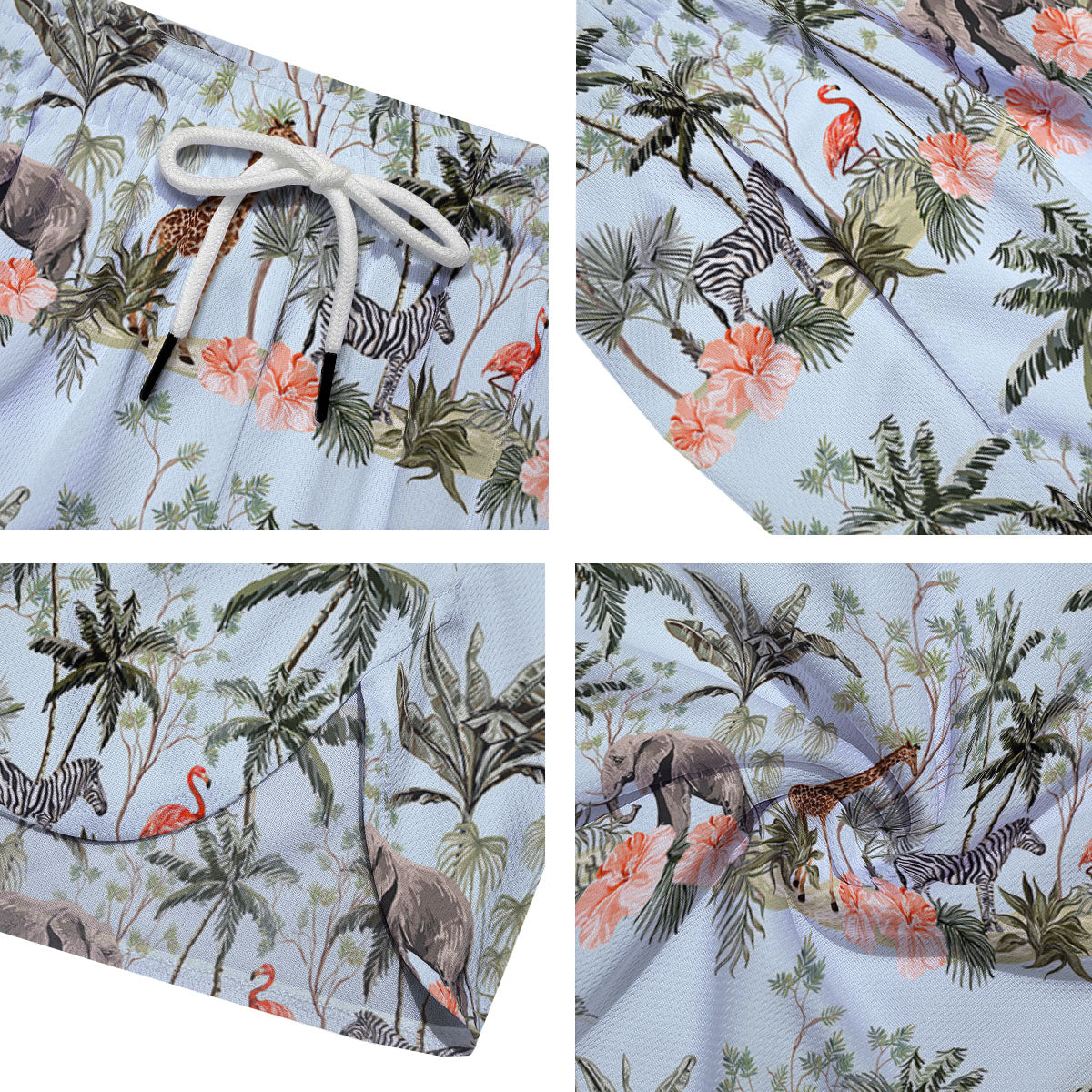 Giraffe Tropical Zebra Print Pattern Men's Running Shorts-grizzshop