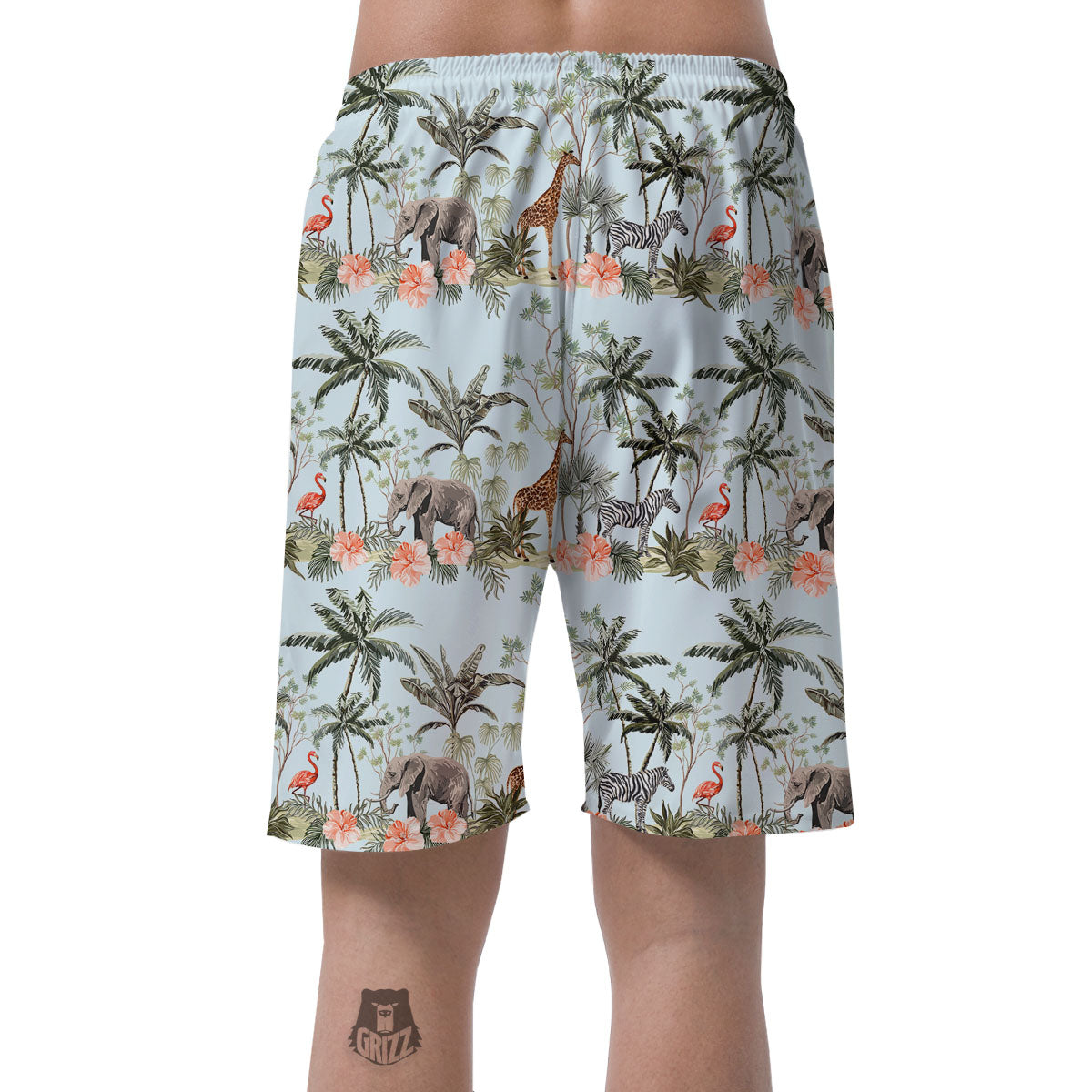 Giraffe Tropical Zebra Print Pattern Men's Shorts-grizzshop