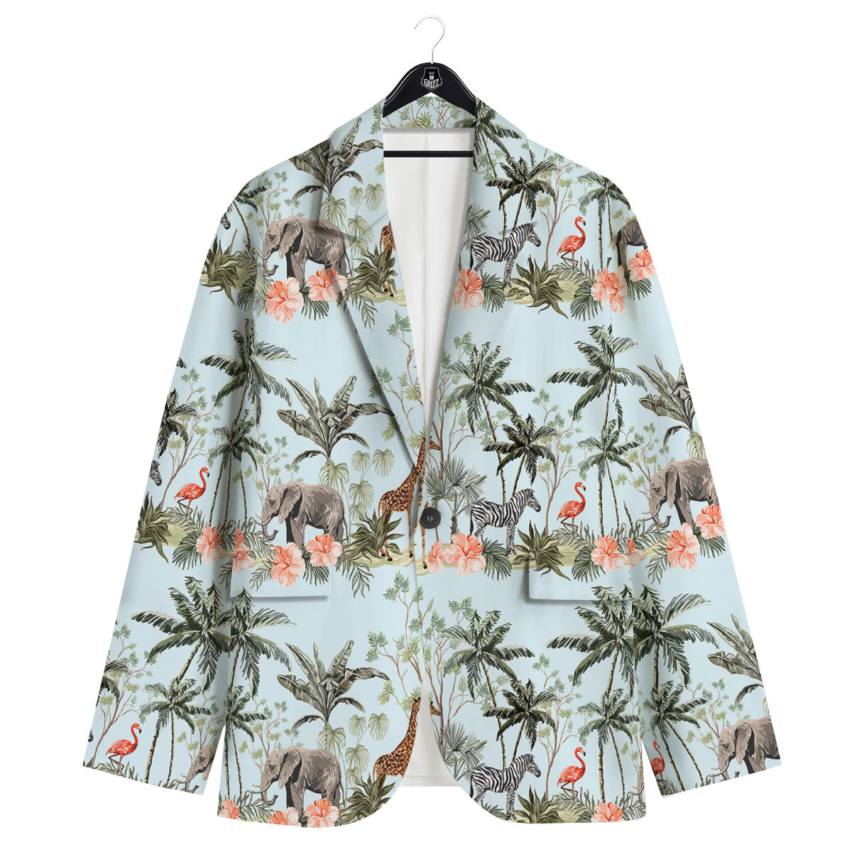Giraffe Tropical Zebra Print Pattern Men's Sport Coat-grizzshop