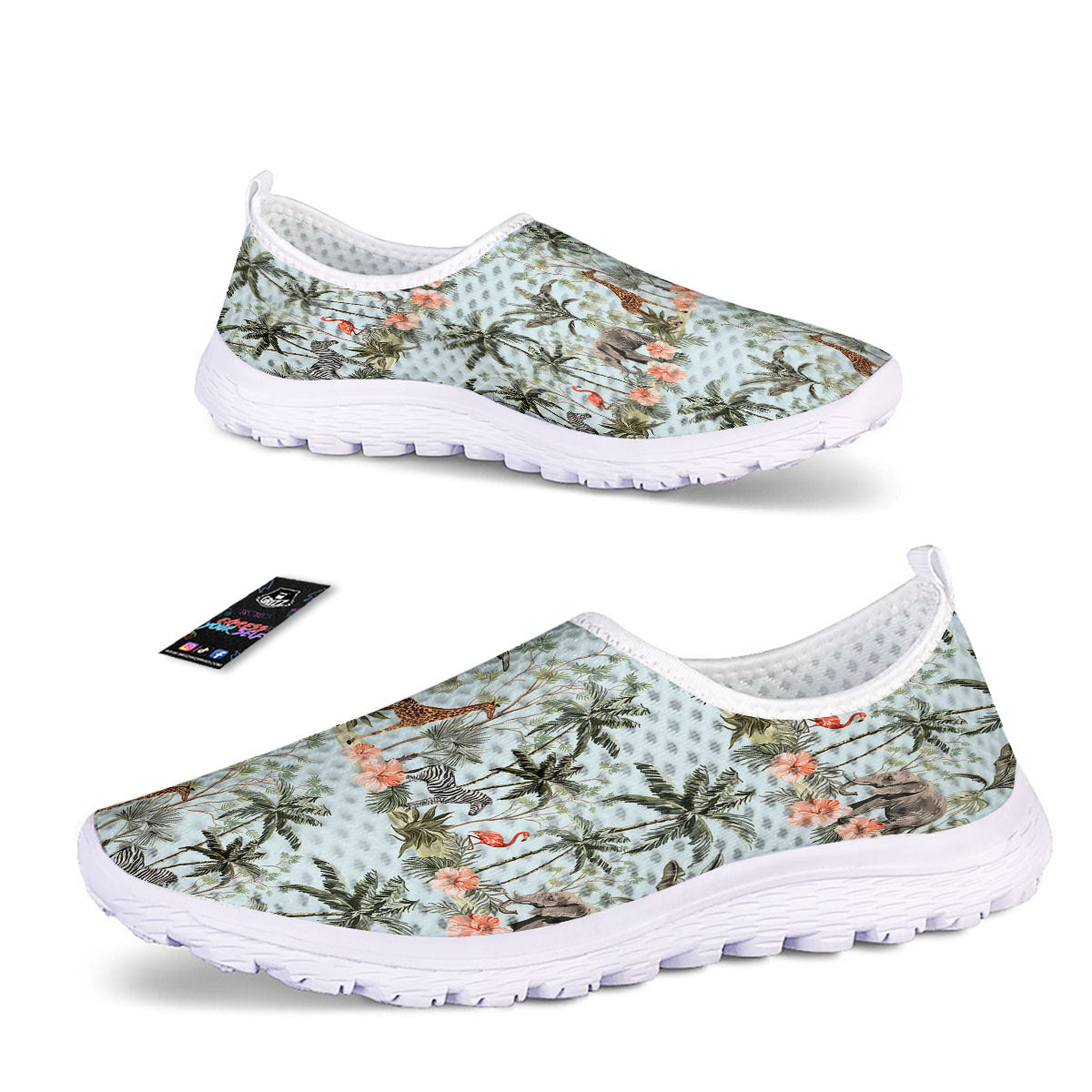 Giraffe Tropical Zebra Print Pattern Nurse Shoes-grizzshop