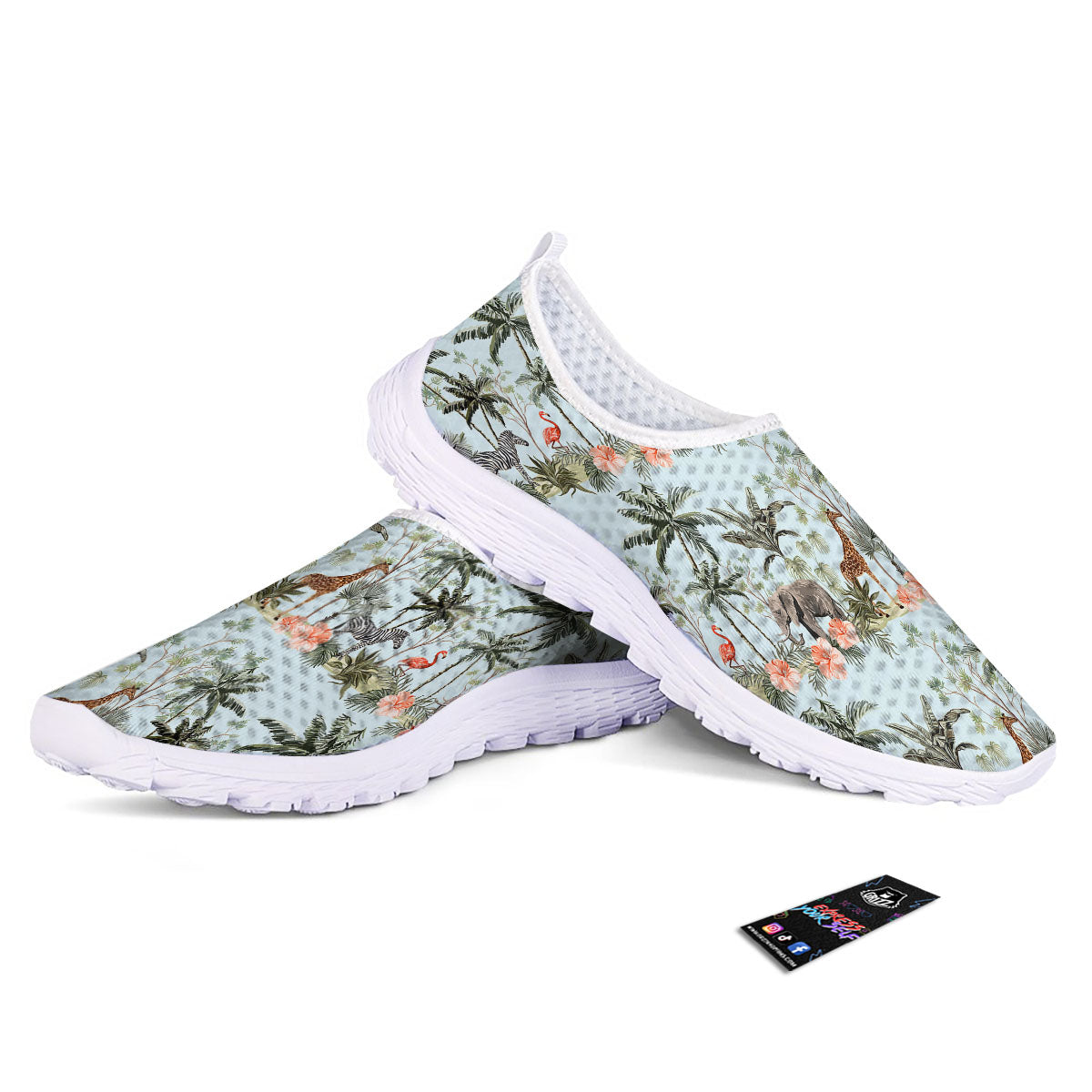 Giraffe Tropical Zebra Print Pattern Nurse Shoes-grizzshop