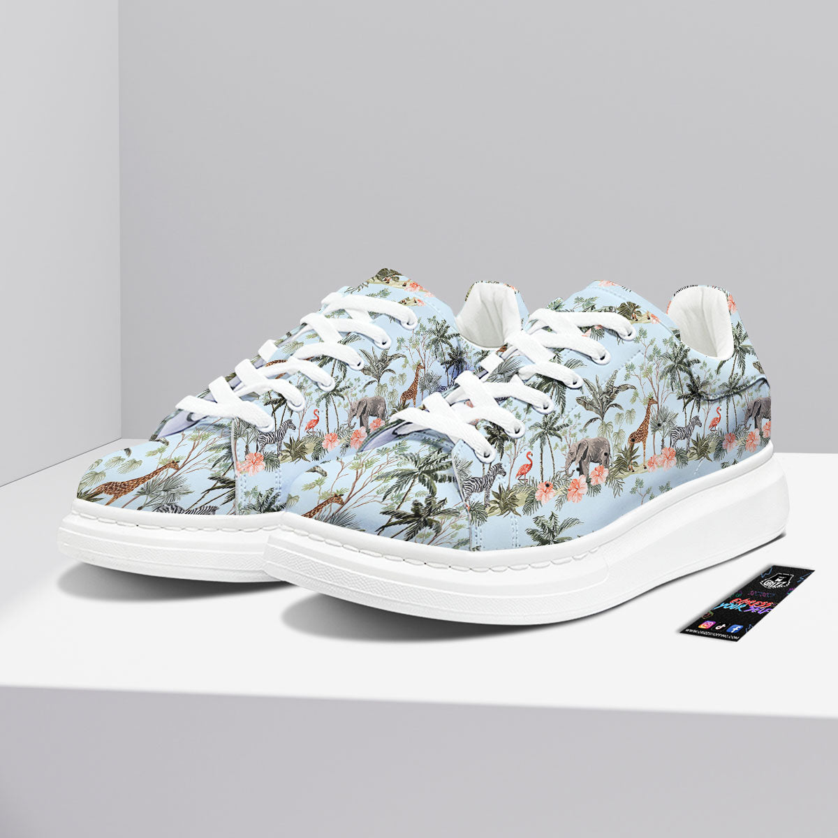 Giraffe Tropical Zebra Print Pattern Platform Shoes-grizzshop