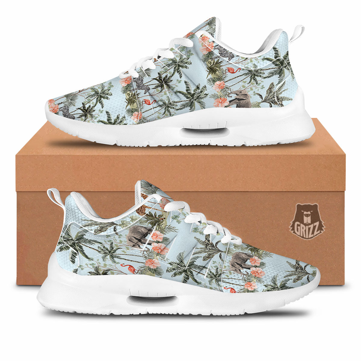 Giraffe Tropical Zebra Print Pattern Tennis Shoes-grizzshop