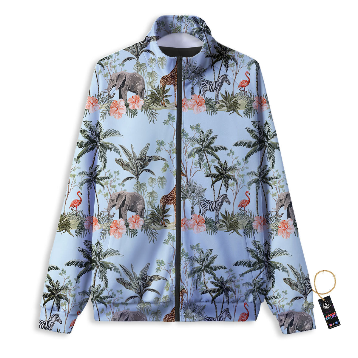 Giraffe Tropical Zebra Print Pattern Track Jacket-grizzshop