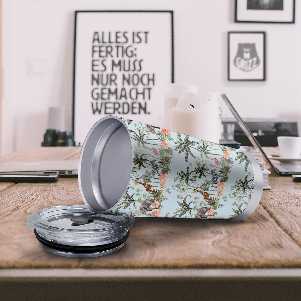 Giraffe Tropical Zebra Print Pattern Tumbler-grizzshop