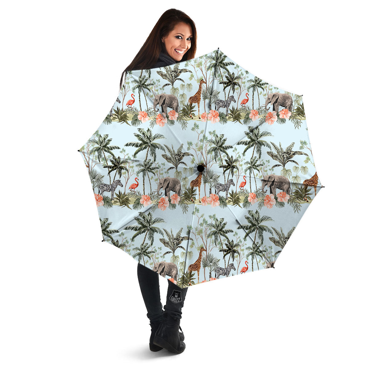 Giraffe Tropical Zebra Print Pattern Umbrella-grizzshop