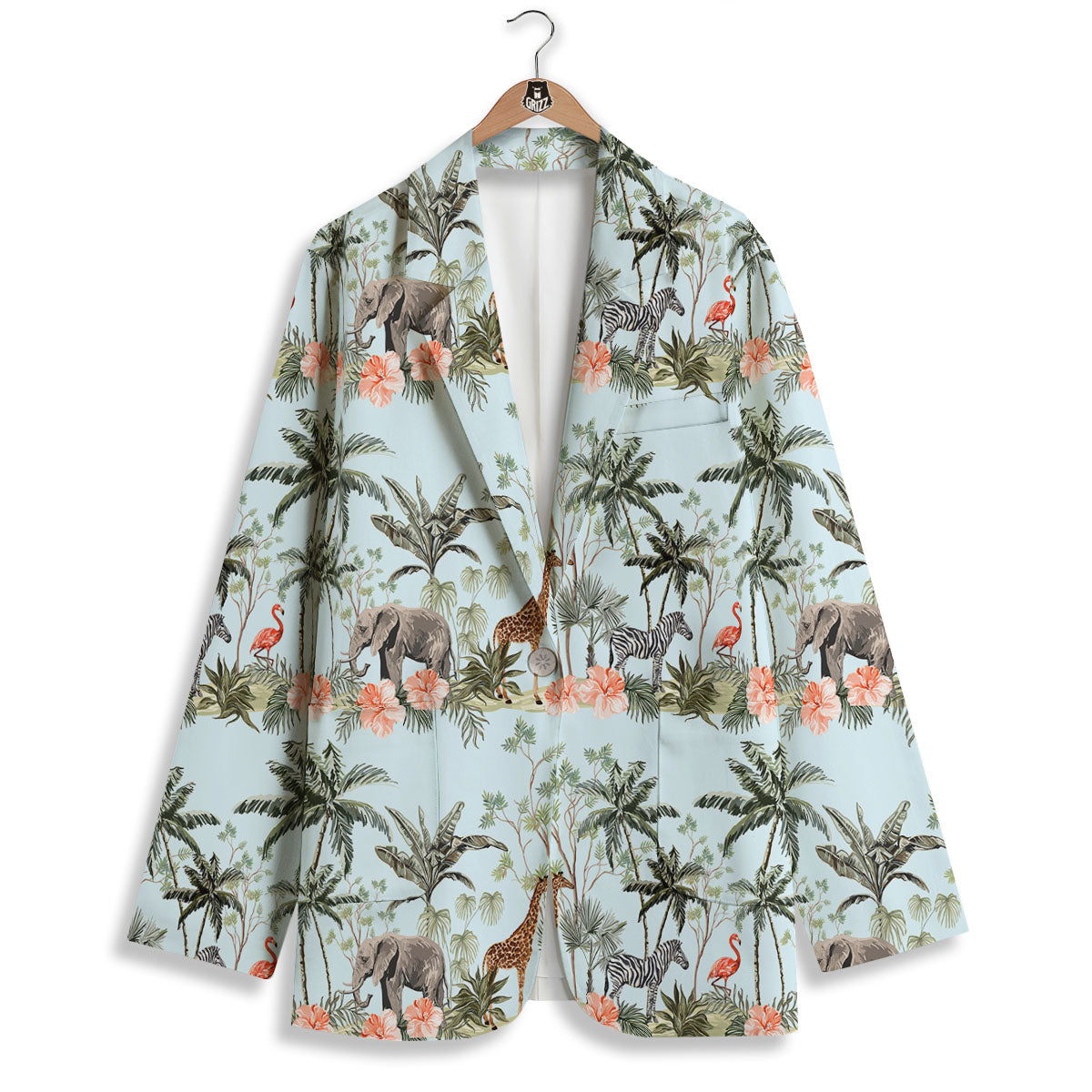 Giraffe Tropical Zebra Print Pattern Women's Blazer-grizzshop