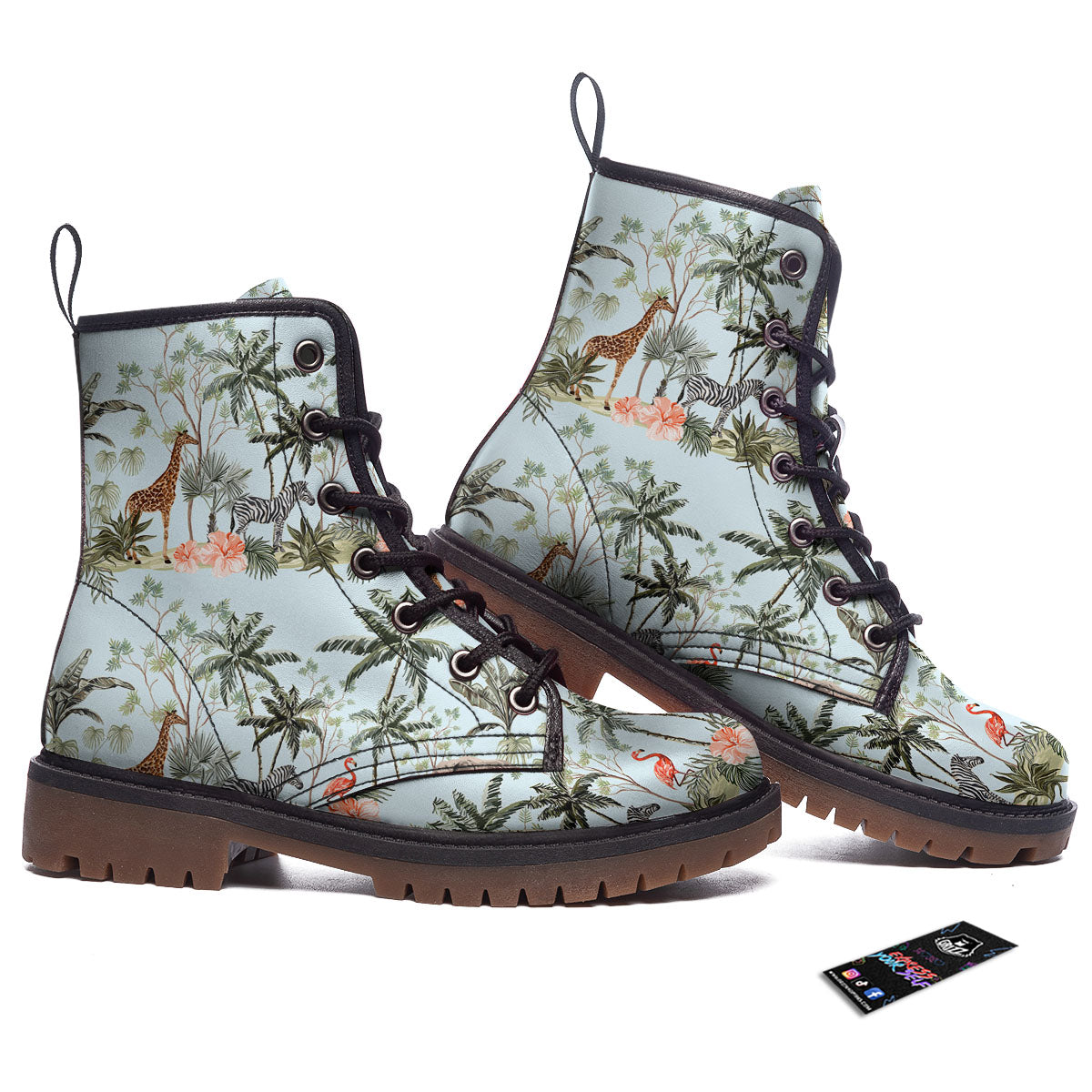 Giraffe Tropical Zebra Print Pattern Work Boots-grizzshop