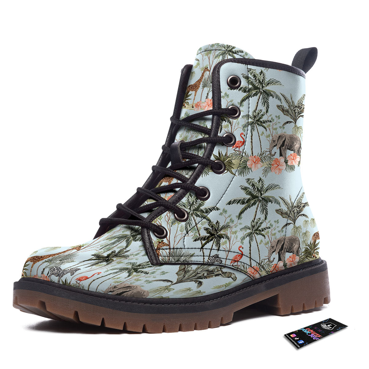 Giraffe Tropical Zebra Print Pattern Work Boots-grizzshop