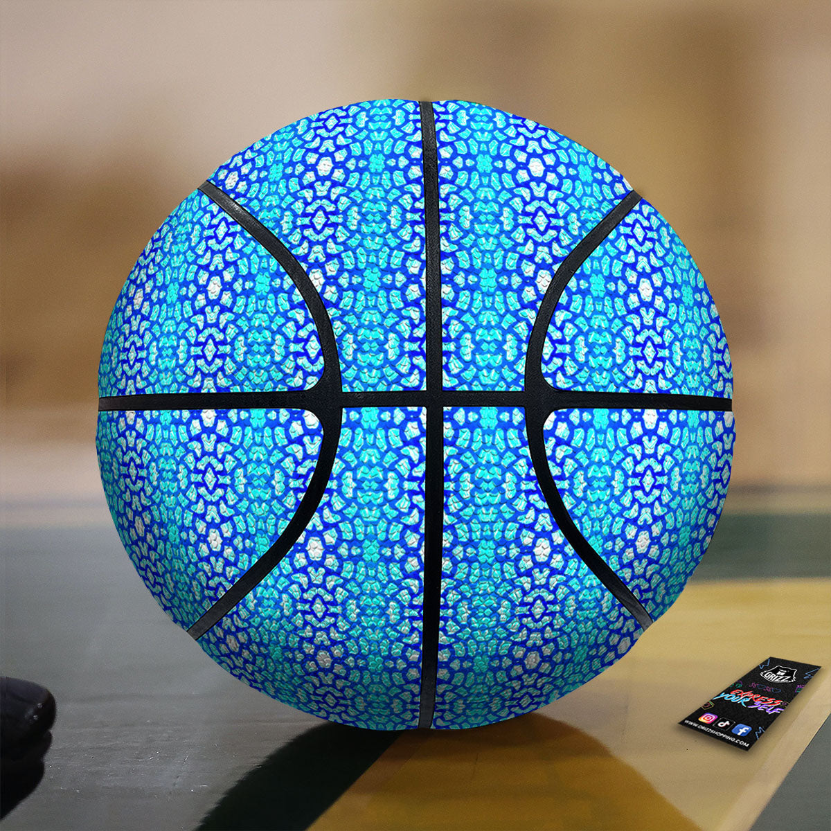 Giraffe Turquoise Print Pattern Basketball