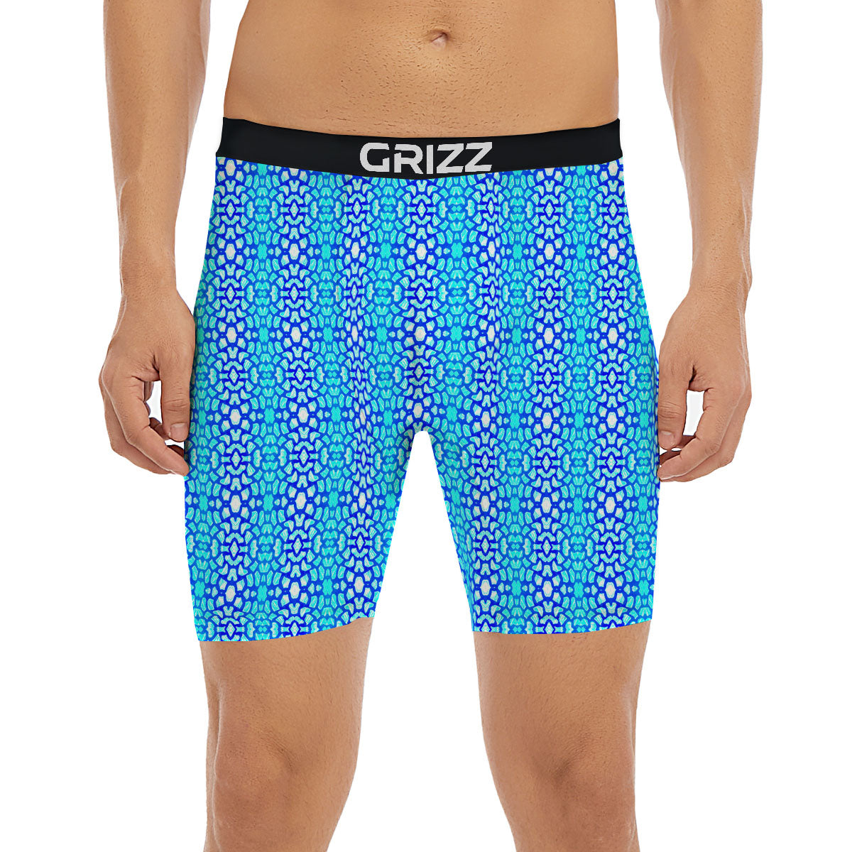 Giraffe Turquoise Print Pattern Boxer Briefs-grizzshop