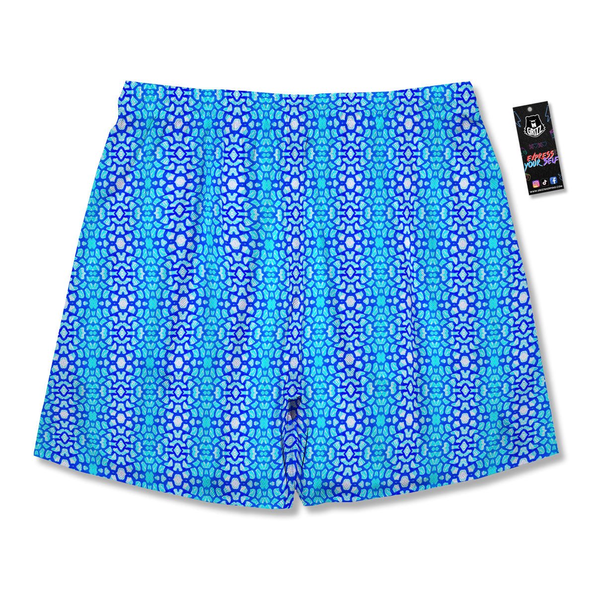 Giraffe Turquoise Print Pattern Men's Running Shorts-grizzshop