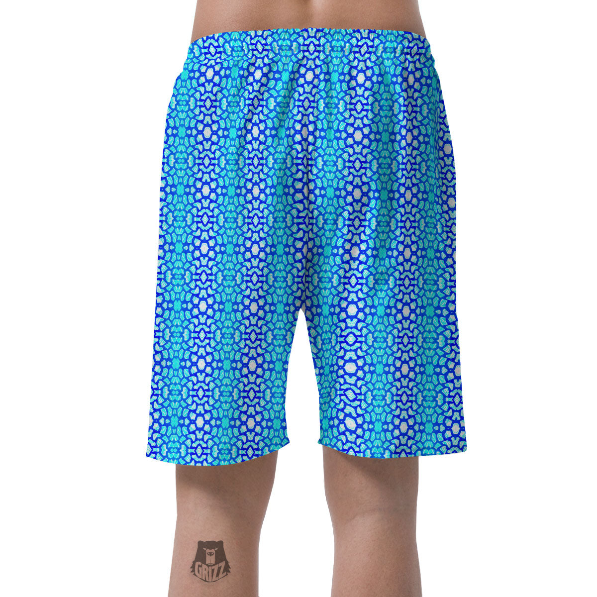 Giraffe Turquoise Print Pattern Men's Shorts-grizzshop