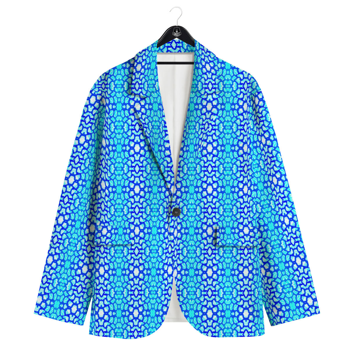 Giraffe Turquoise Print Pattern Men's Sport Coat-grizzshop