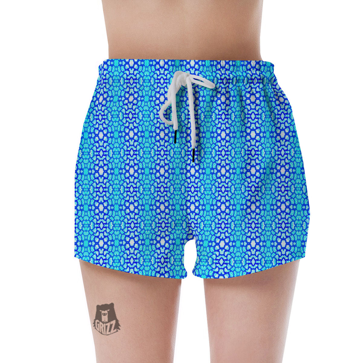Giraffe Turquoise Print Pattern Women's Shorts-grizzshop