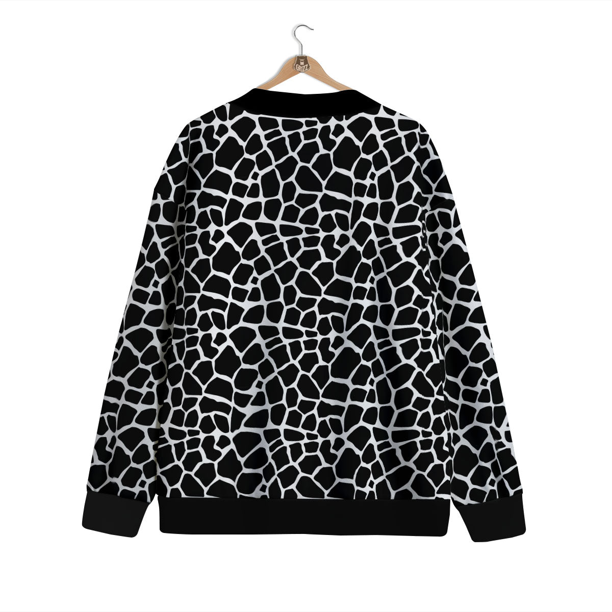Giraffe White And Black Print Pattern Cardigan-grizzshop