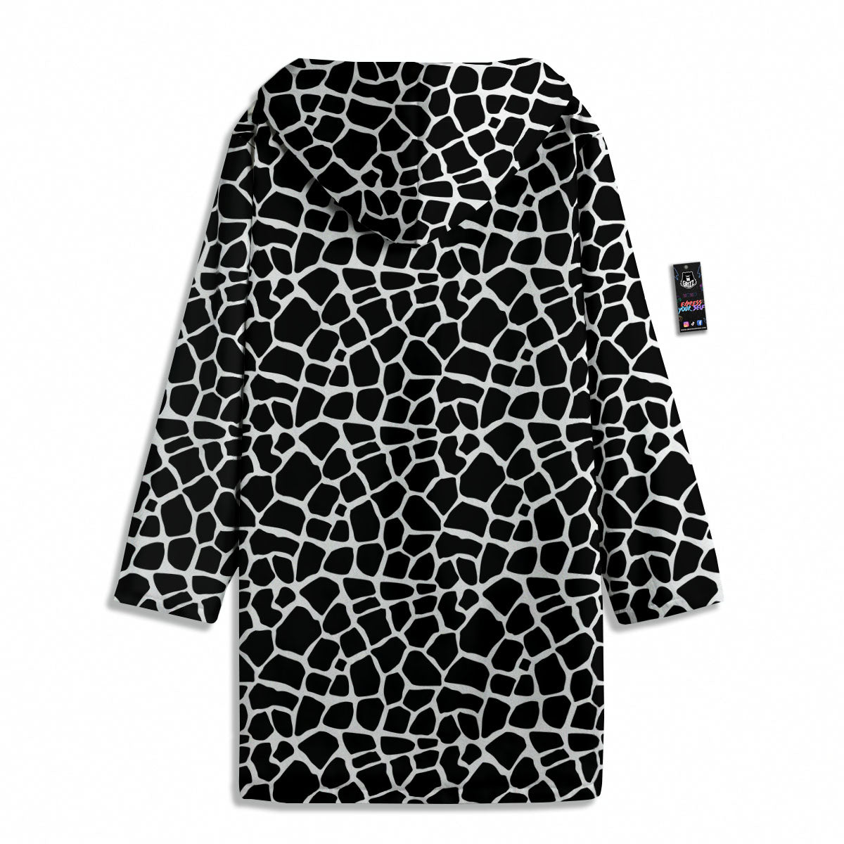 Giraffe White And Black Print Pattern Men's Windbreaker Jacket-grizzshop