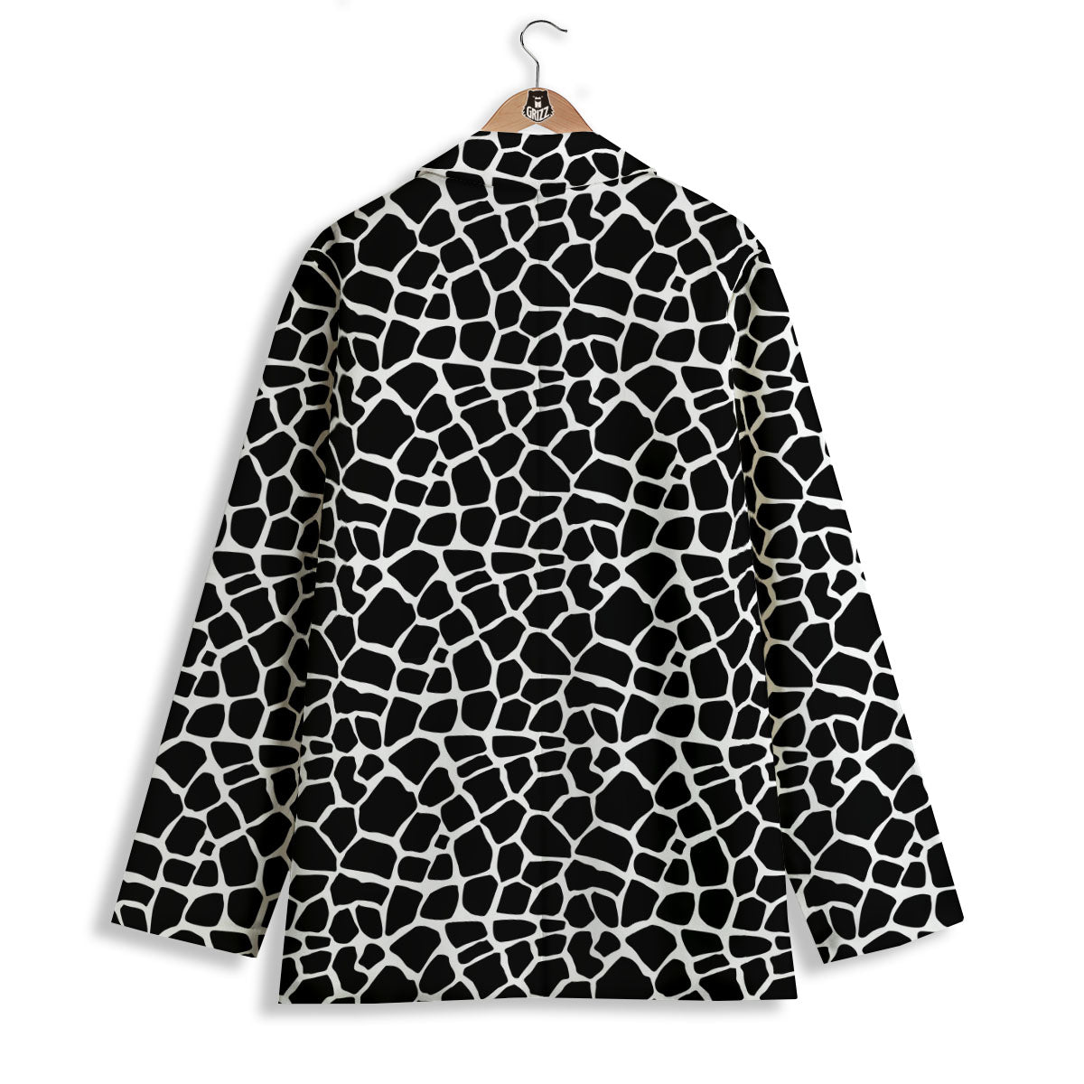 Giraffe White And Black Print Pattern Women's Blazer-grizzshop
