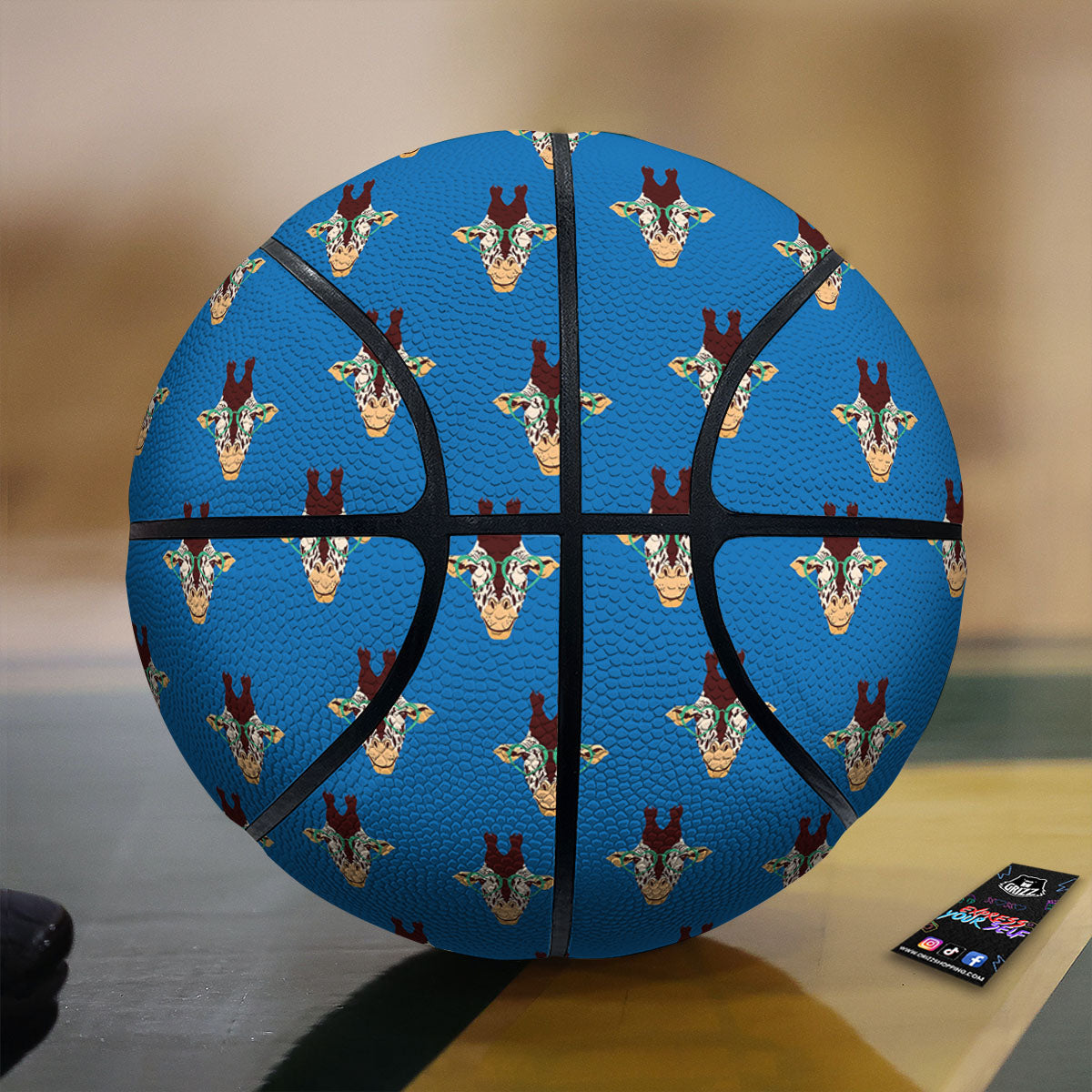 Giraffe With Glasses Print Pattern Basketball-grizzshop