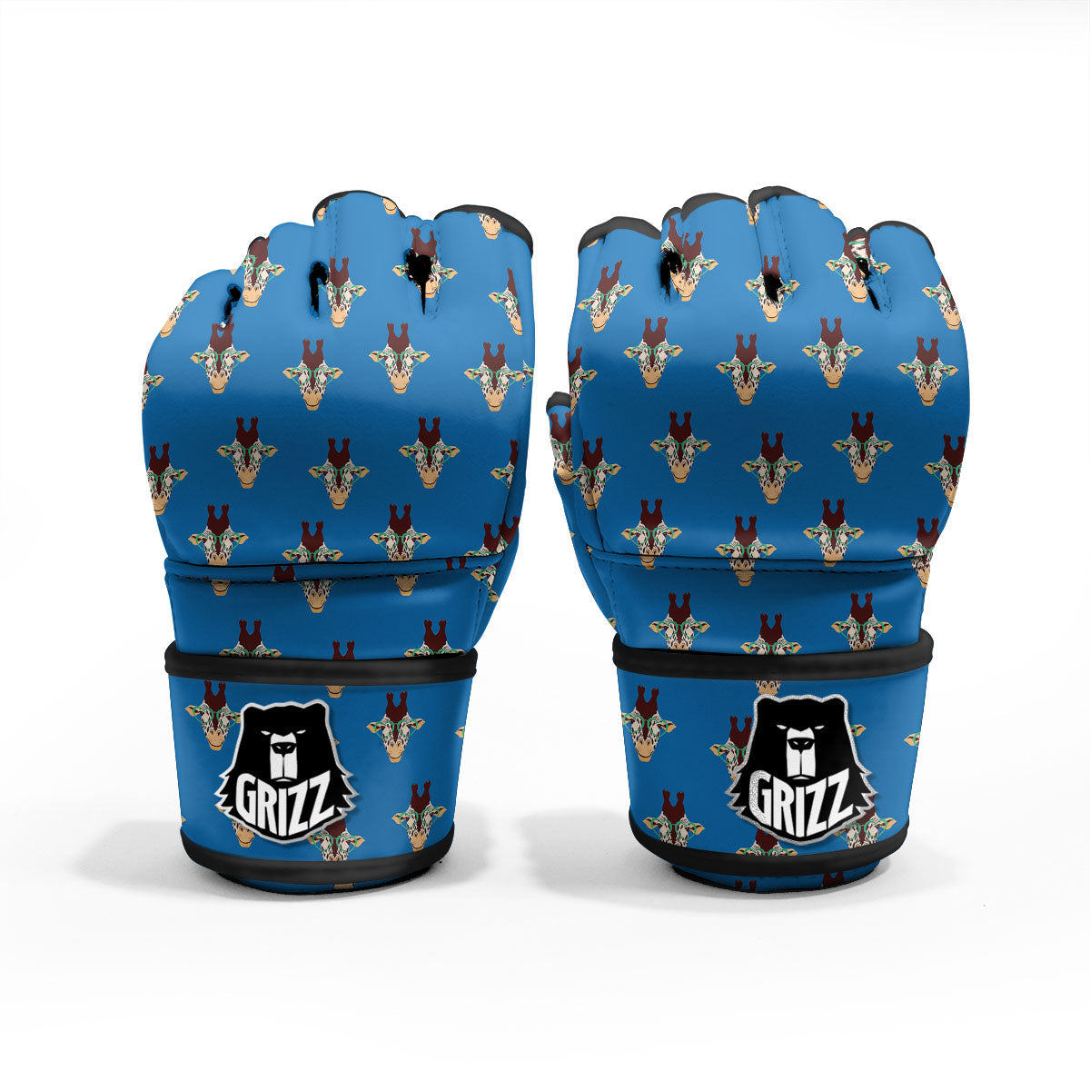 Giraffe With Glasses Print Pattern MMA Gloves-grizzshop