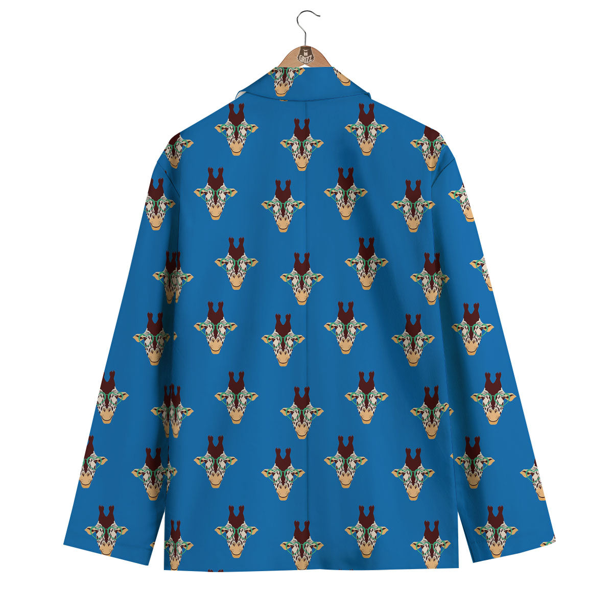 Giraffe With Glasses Print Pattern Men's Blazer-grizzshop
