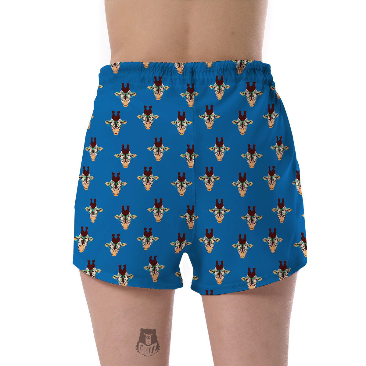 Giraffe With Glasses Print Pattern Women's Shorts-grizzshop