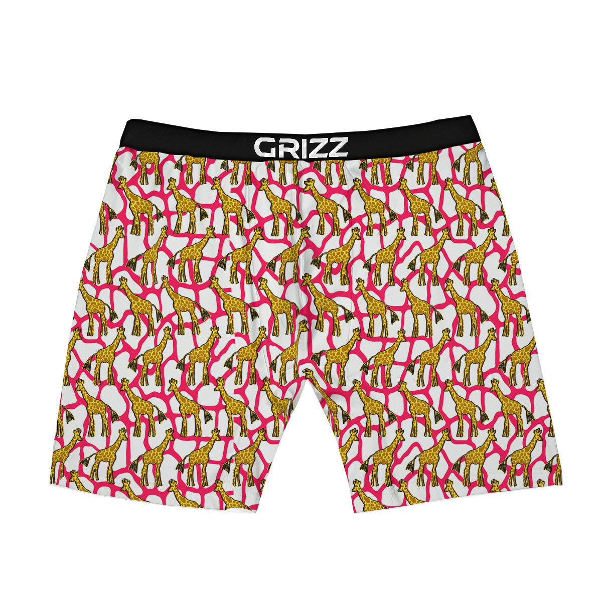 Giraffe Yellow And Pink Print Pattern Boxer Briefs-grizzshop