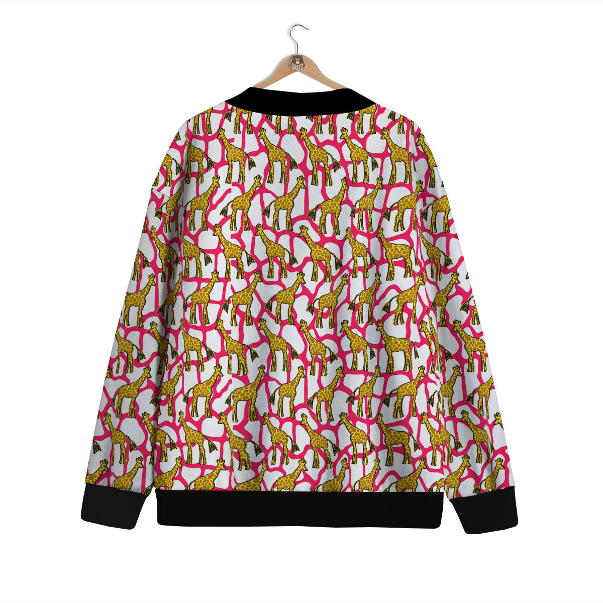 Giraffe Yellow And Pink Print Pattern Cardigan-grizzshop