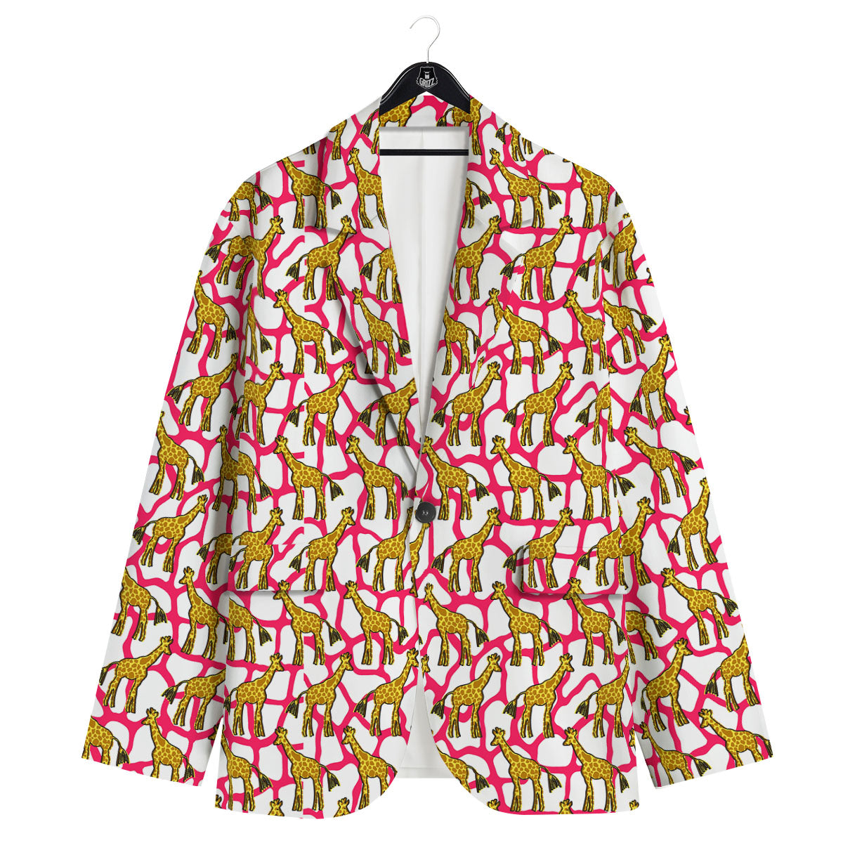 Giraffe Yellow And Pink Print Pattern Men's Sport Coat-grizzshop