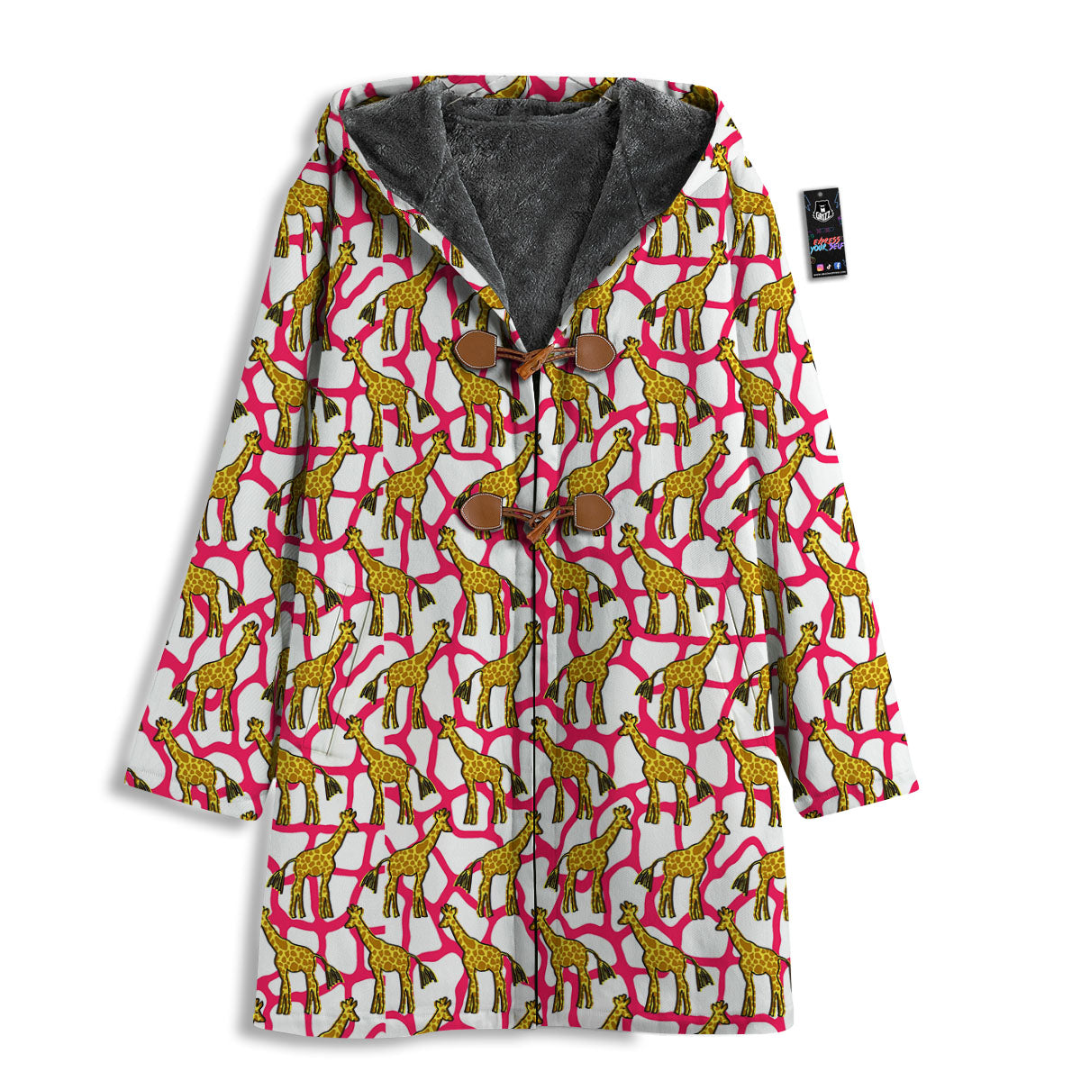 Giraffe Yellow And Pink Print Pattern Men's Windbreaker Jacket-grizzshop