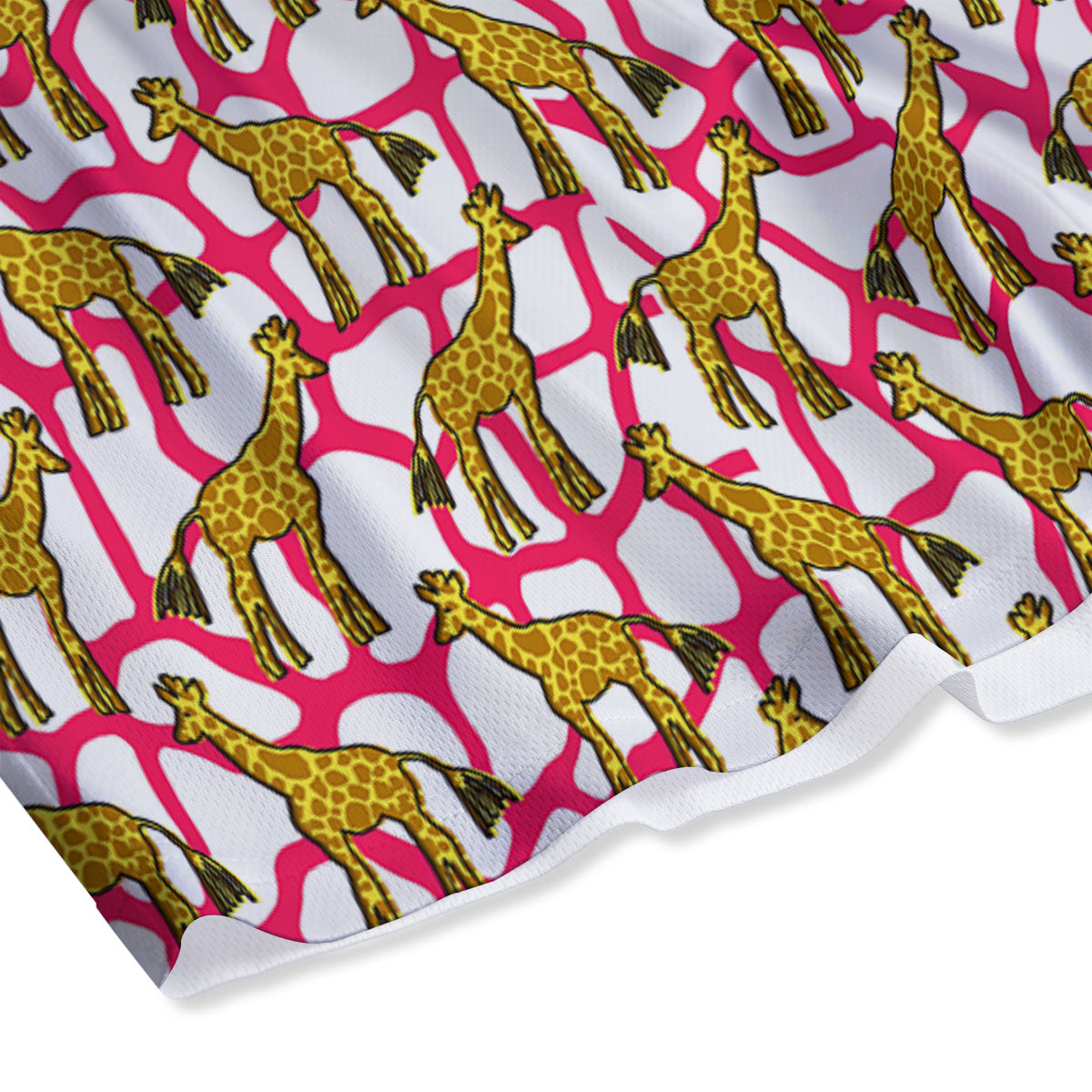 Giraffe Yellow And Pink Print Pattern Mesh Shorts