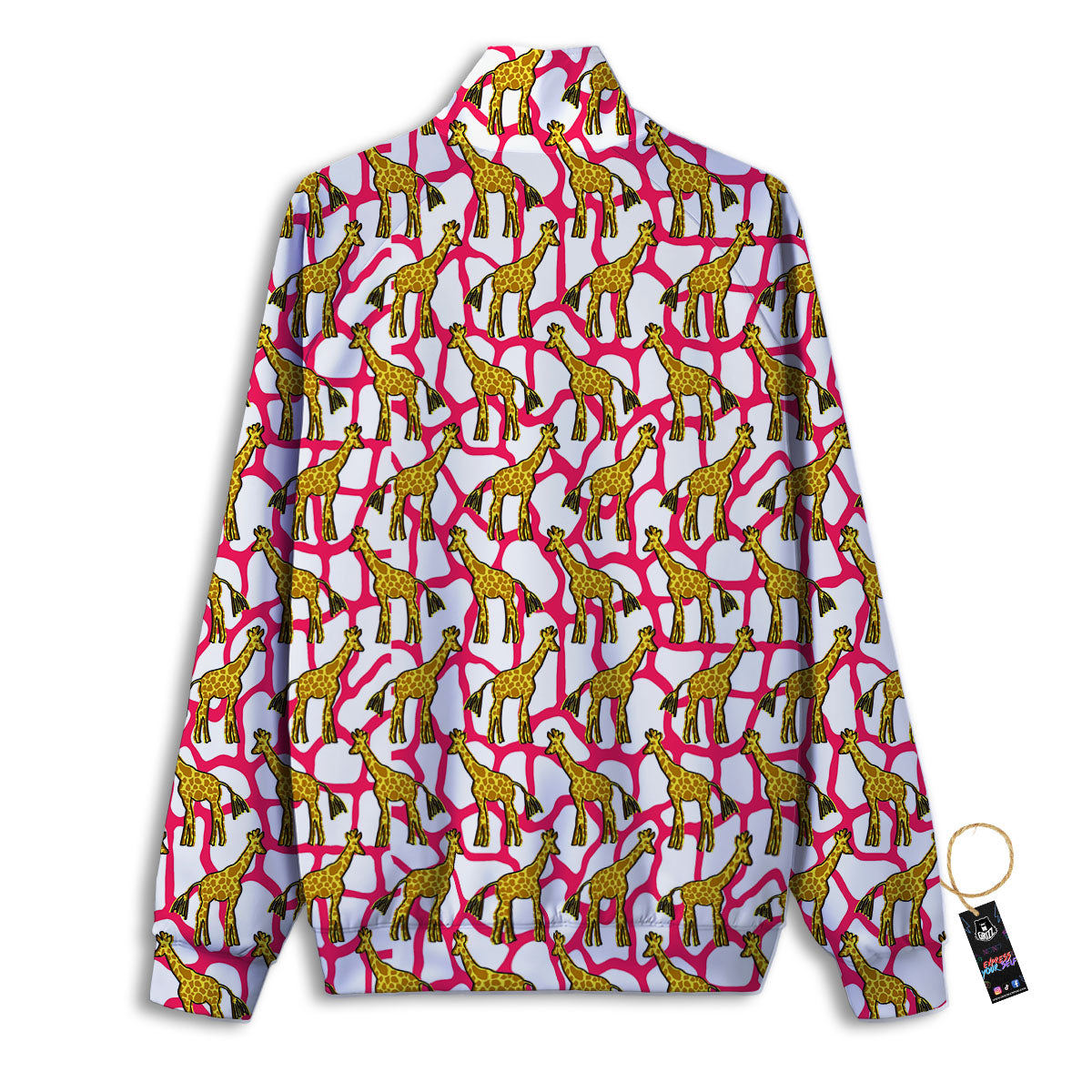 Giraffe Yellow And Pink Print Pattern Track Jacket-grizzshop
