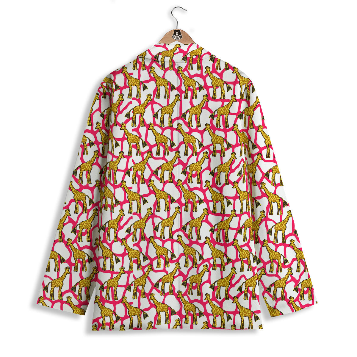 Giraffe Yellow And Pink Print Pattern Women's Blazer-grizzshop