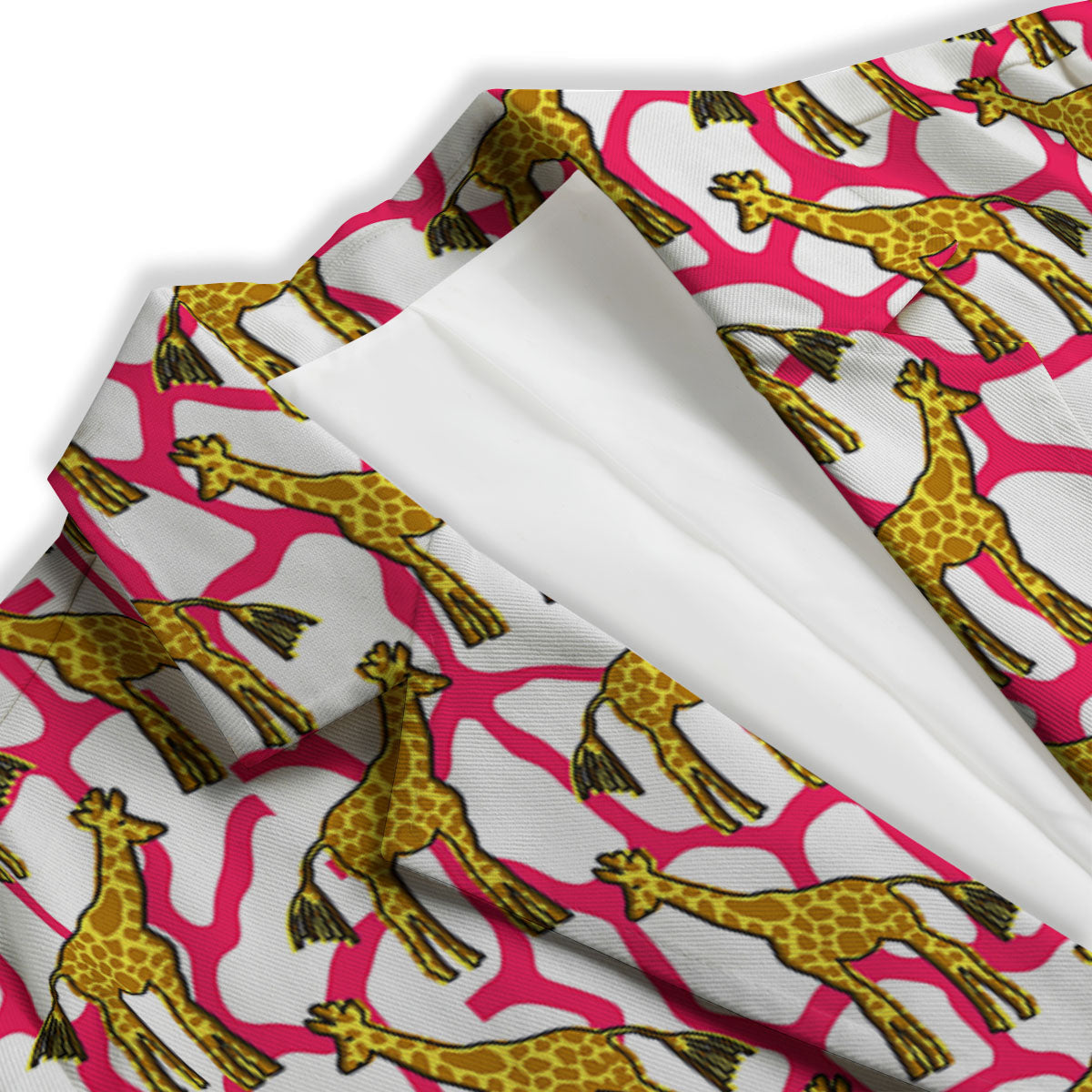 Giraffe Yellow And Pink Print Pattern Women's Blazer-grizzshop
