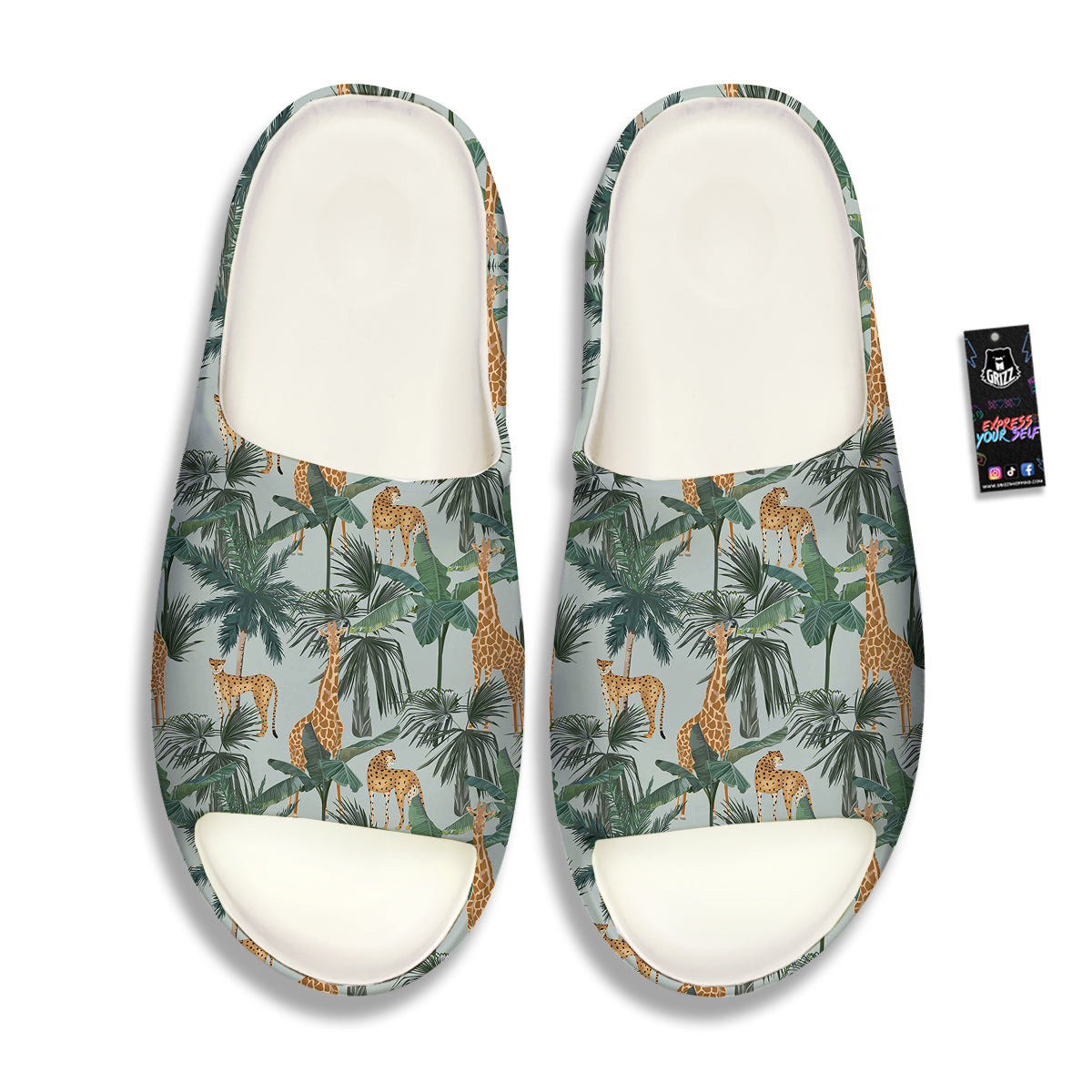 Giraffe And Leopard Vintage Print Pattern Sandals-grizzshop
