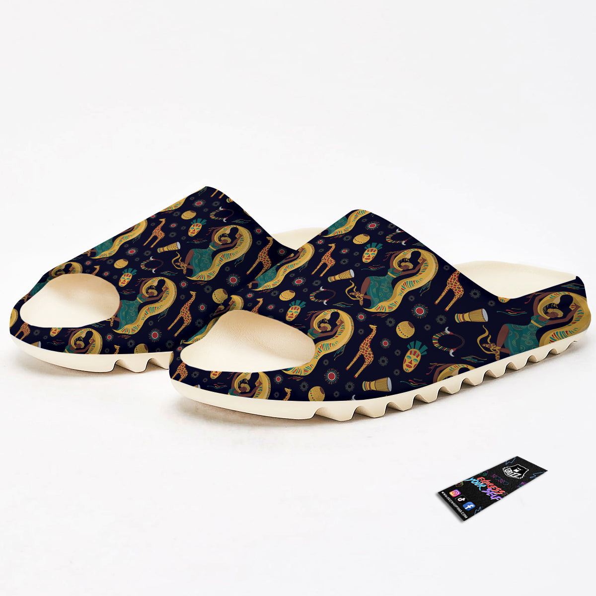 Giraffe Aztec Print Pattern Sandals-grizzshop