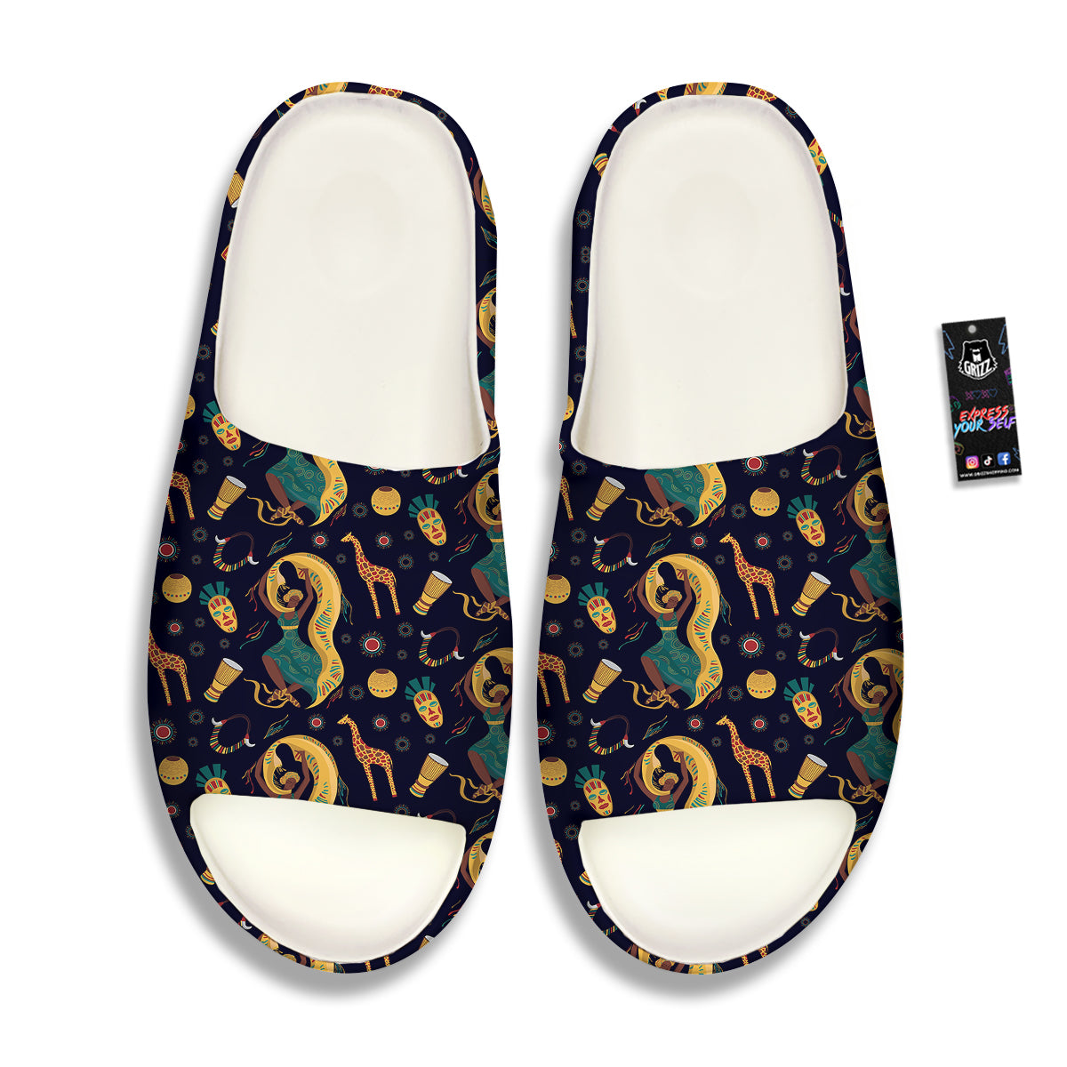 Giraffe Aztec Print Pattern Sandals-grizzshop