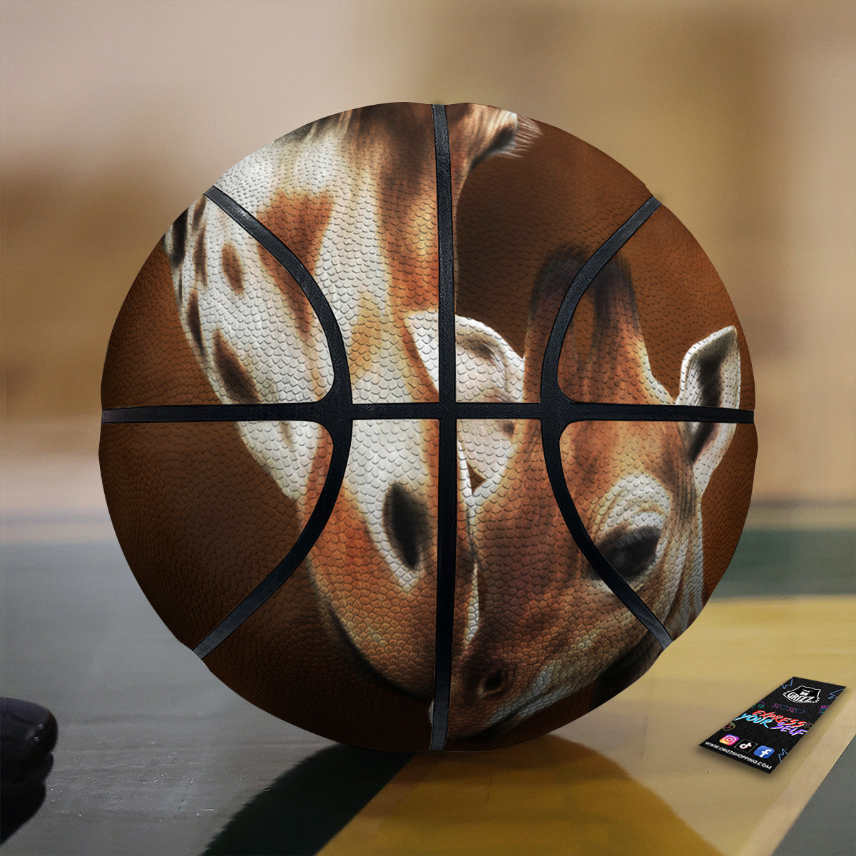 Giraffe Brown Print Basketball