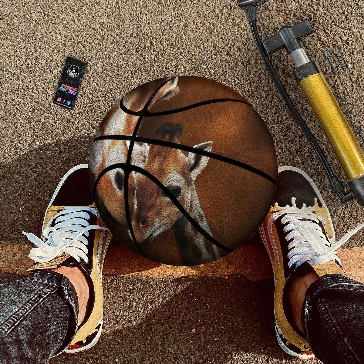 Giraffe Brown Print Basketball