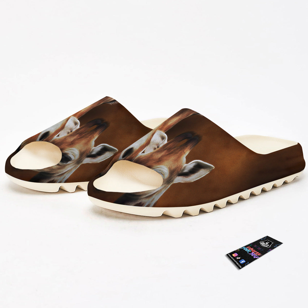Giraffe Brown Print Sandals-grizzshop
