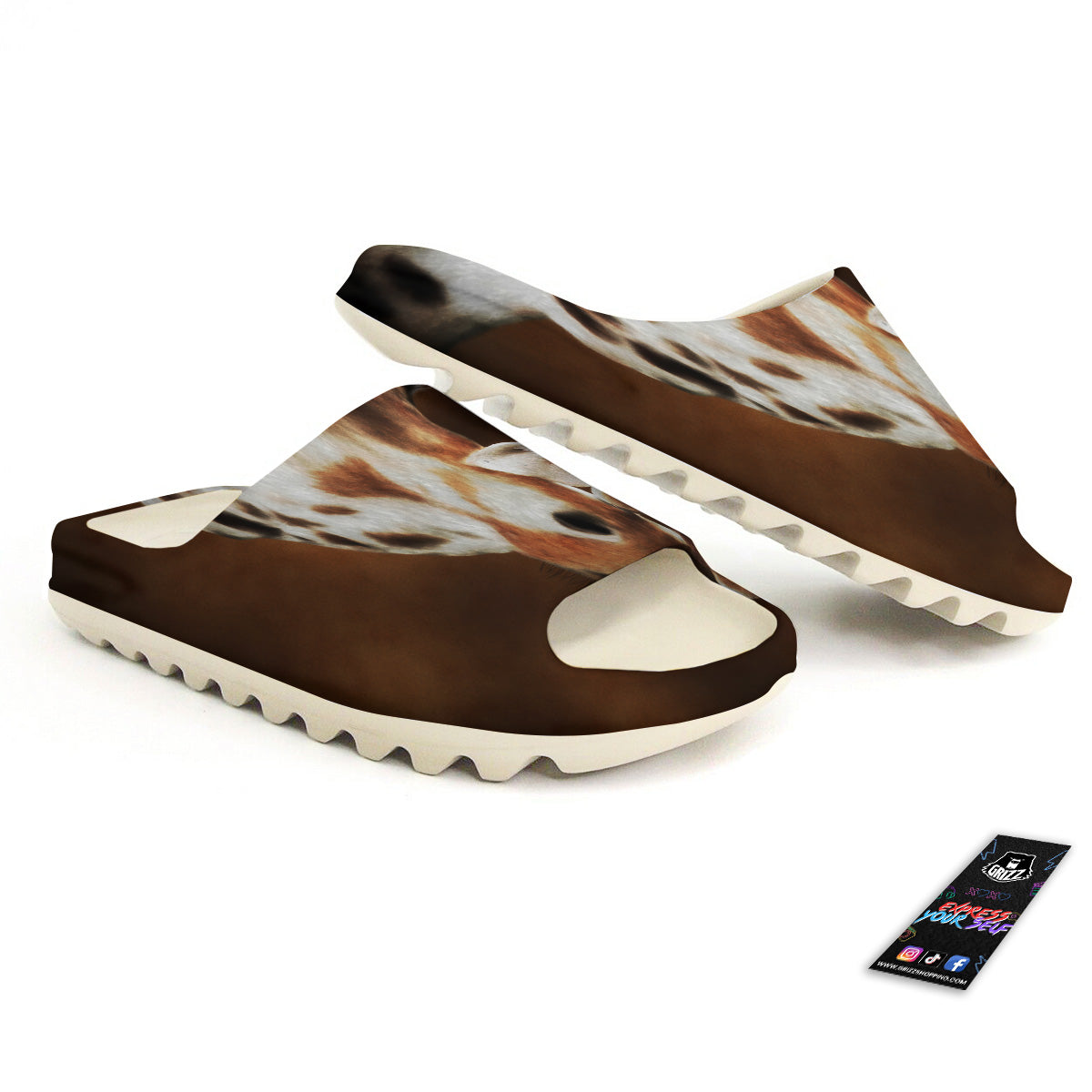 Giraffe Brown Print Sandals-grizzshop