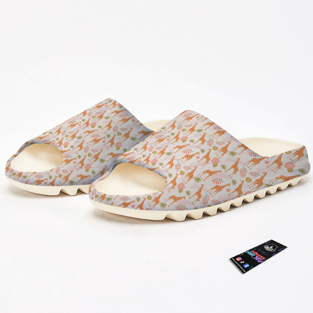 Giraffe Cute Print Pattern Sandals-grizzshop