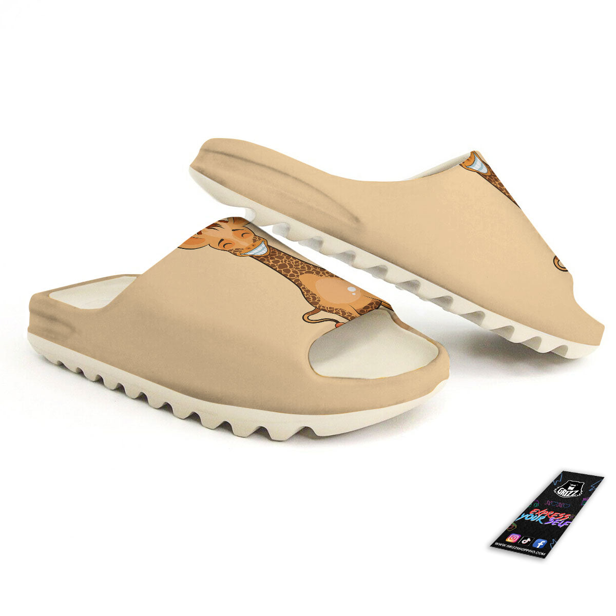 Giraffe Smiley Face Print Sandals-grizzshop