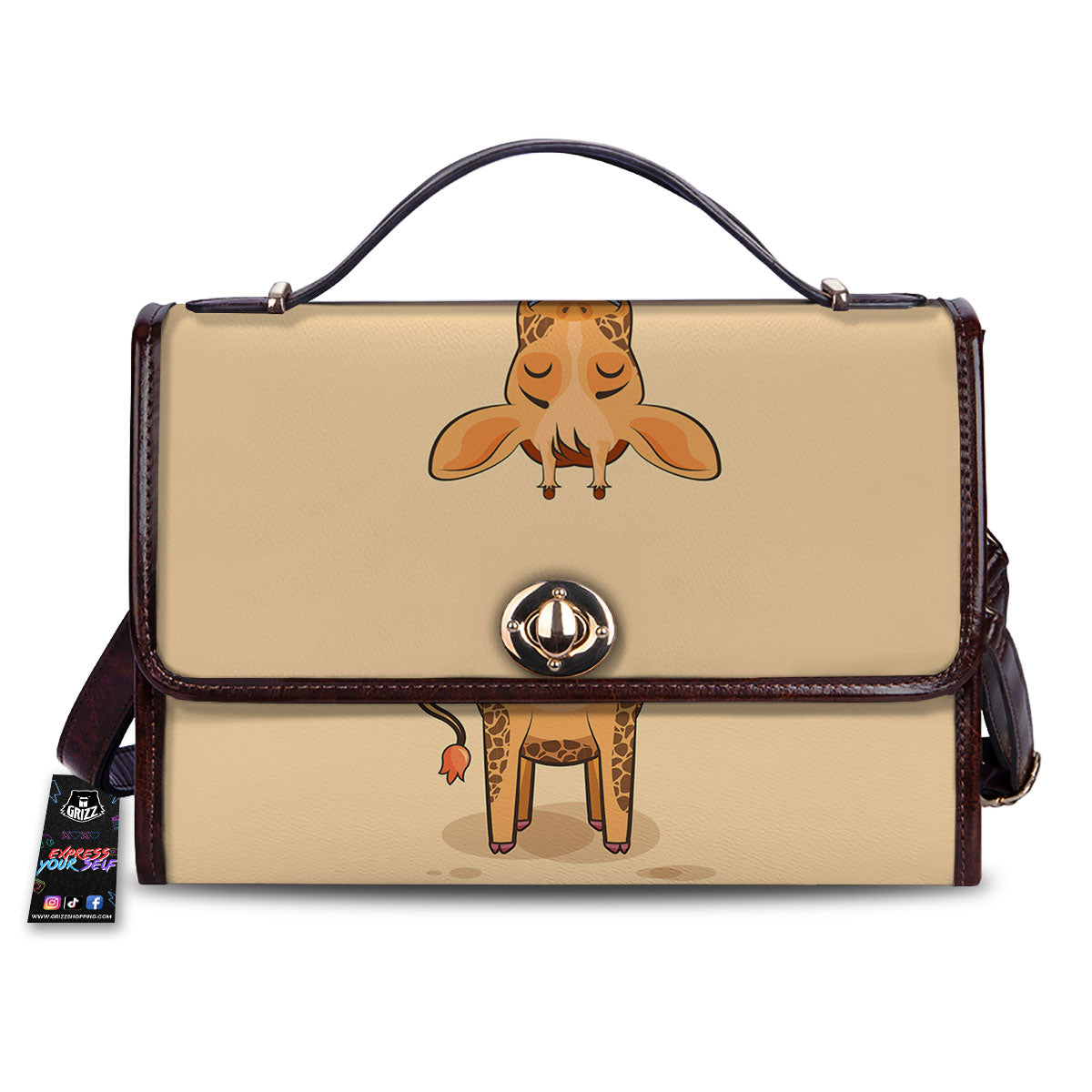 Giraffe Smiley Face Print Women's Satchel Bag