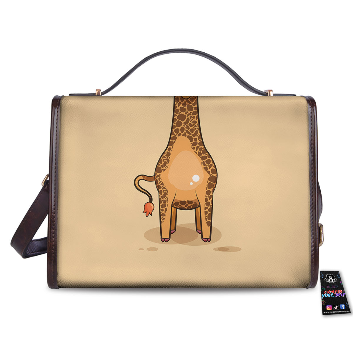 Giraffe Smiley Face Print Women's Satchel Bag