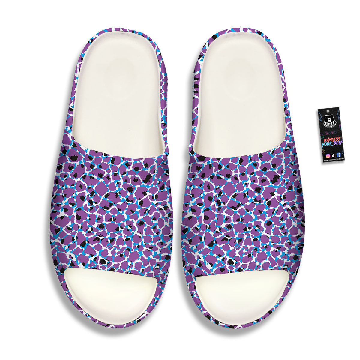 Giraffe Teal And Purple Print Pattern Sandals-grizzshop