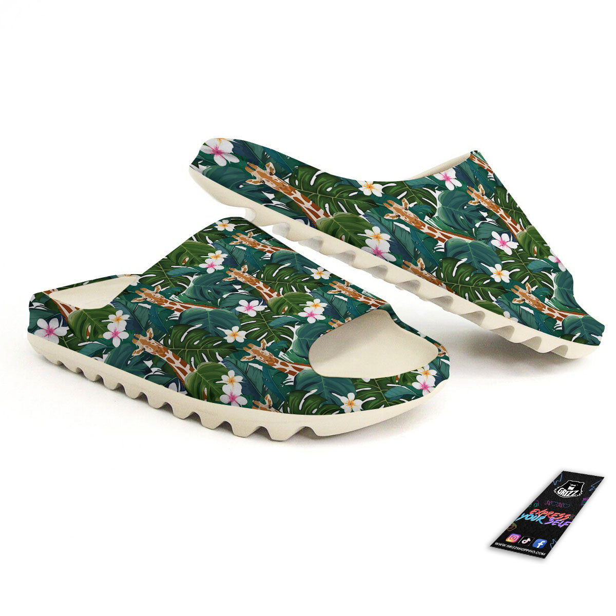 Giraffe Tropical Print Pattern Sandals-grizzshop