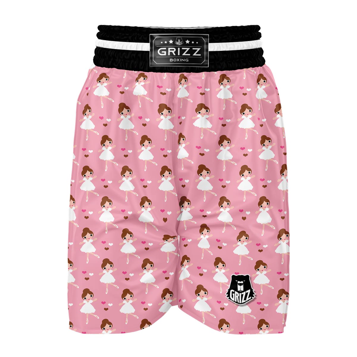 Girl Ballet Pattern Print Boxing Shorts-grizzshop
