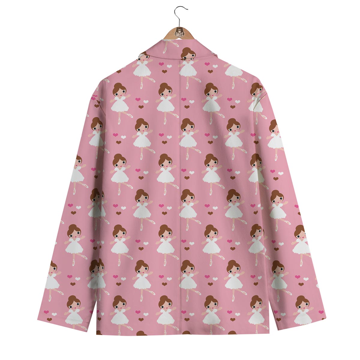 Girl Ballet Pattern Print Men's Blazer-grizzshop